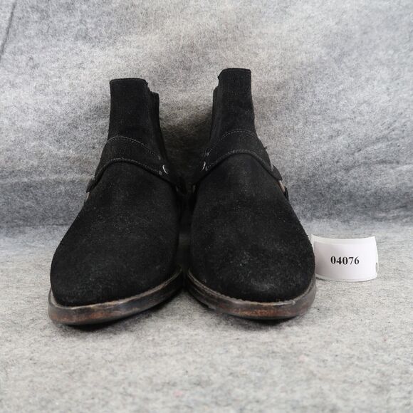 AllSaints Shoes Womens 40 Bootie Harness Leather Block Heel Fashion Slip On Boot - Picture 3 of 16